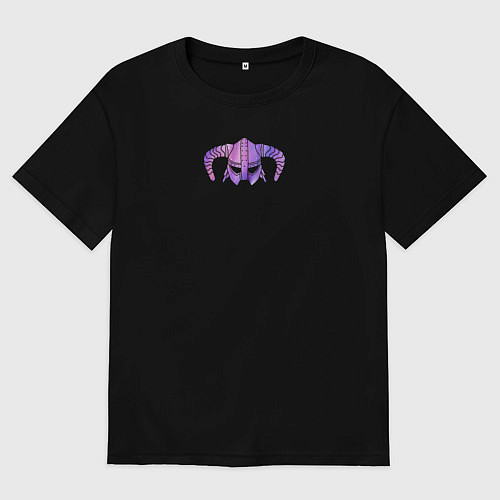 Мужская футболка оверсайз Шлем довакина: космическая текстура / Черный – фото 1