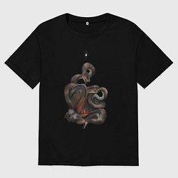 Футболка оверсайз мужская Bloodborne - Тень Ярнама, цвет: черный