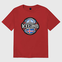 Футболка оверсайз мужская Iceland, цвет: красный