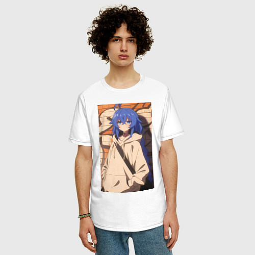 Мужская футболка оверсайз Реинкарнация безработного Рокси Мигурдия арт / Белый – фото 3