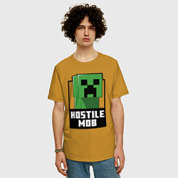 Футболка оверсайз мужская Minecraft hostile mob, цвет: горчичный — фото 2