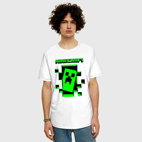 Мужская футболка оверсайз Minecraft the game of gamers / Белый – фото 3