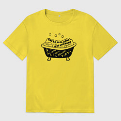 Футболка оверсайз мужская Ванна с пеной и прикольной надписью о проблемах, цвет: желтый