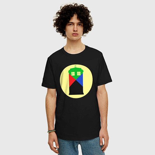 Мужская футболка оверсайз Tardis color / Черный – фото 3