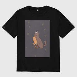 Футболка оверсайз мужская Корзинка фруктов Юки Сома, цвет: черный