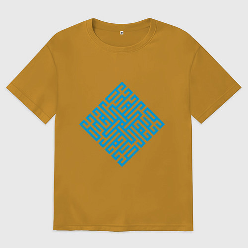 Мужская футболка оверсайз Благо, cлавянская вязь Колослов / Горчичный – фото 1