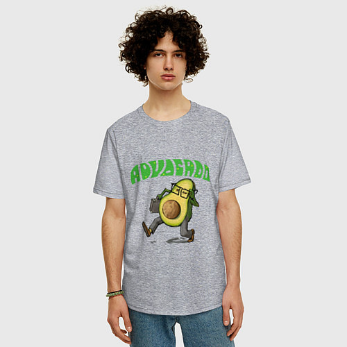 Мужская футболка оверсайз Advocado - авокадо адвокат / Меланж – фото 3