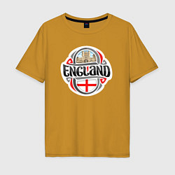 Футболка оверсайз мужская England counry, цвет: горчичный