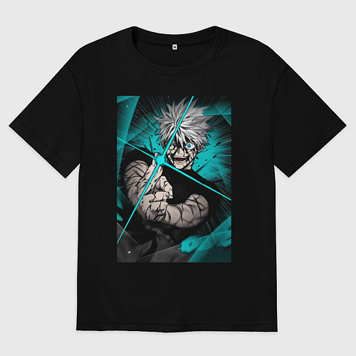 Мужская футболка оверсайз Магическая битва Сатору Годзё пурпурный / Черный – фото 1