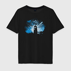 Футболка оверсайз мужская Tardis light, цвет: черный