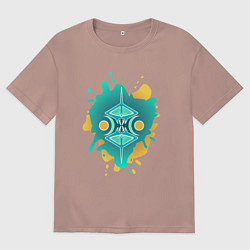 Футболка оверсайз мужская Рыба из глубин, цвет: пыльно-розовый