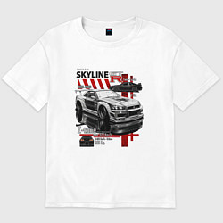 Футболка оверсайз мужская Skyline gtr34, цвет: белый