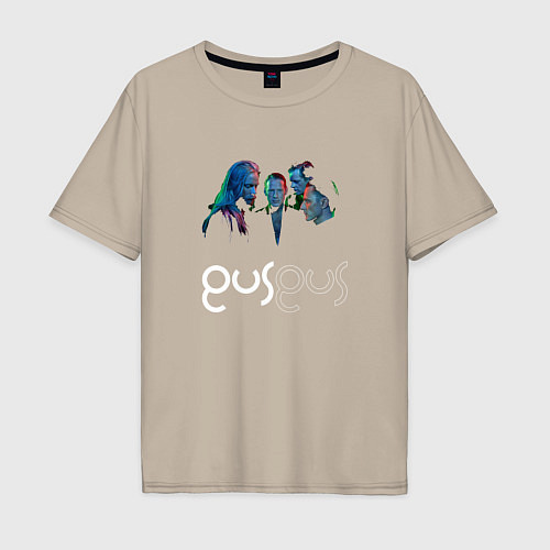 Мужская футболка оверсайз Gus Gus - A band / Миндальный – фото 1
