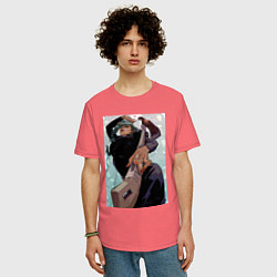 Футболка оверсайз мужская Магическая битва Маки Дзэнин, цвет: коралловый — фото 2