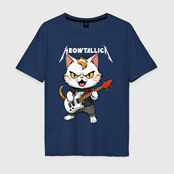 Мужская футболка оверсайз Meowtallica rock