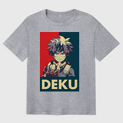 Футболка оверсайз мужская Моя геройская академия Идзуку Мидория герой, цвет: меланж