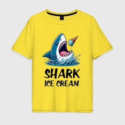 Мужская футболка оверсайз Shark ice cream - ai art