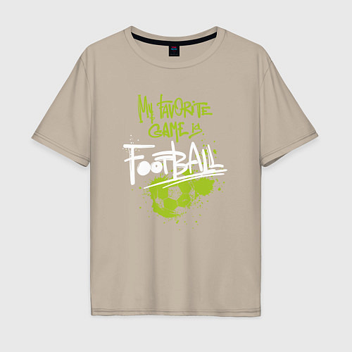 Мужская футболка оверсайз Футбол - моя любимая игра / Миндальный – фото 1