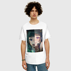 Футболка оверсайз мужская Монолог фармацевта Маомао коллаж, цвет: белый — фото 2