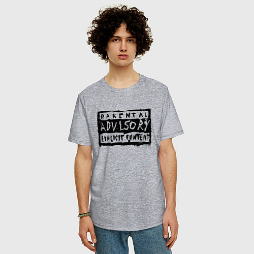 Мужская футболка оверсайз Надпись - нецензурная лексика / Меланж – фото 3