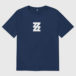 Футболка оверсайз мужская Zenless Zone Zero logotype, цвет: тёмно-синий