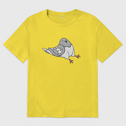 Футболка оверсайз мужская Сидящий голубь, цвет: желтый