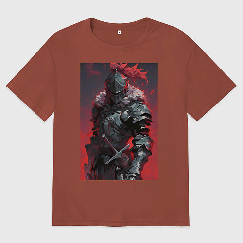 Мужская футболка оверсайз Убийца гоблинов воин / Кирпичный – фото 1