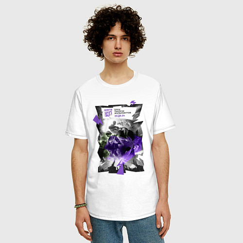 Мужская футболка оверсайз Мегарок / Белый – фото 3