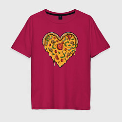 Мужская футболка оверсайз Pizza heart