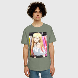 Футболка оверсайз мужская Эта фарфоровая кукла влюбилась, цвет: авокадо — фото 2