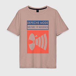 Футболка оверсайз мужская Depeche Mode - Music for the masses merch, цвет: пыльно-розовый