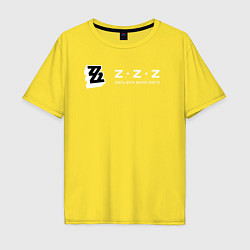 Футболка оверсайз мужская Zenless zone zero логотип, цвет: желтый