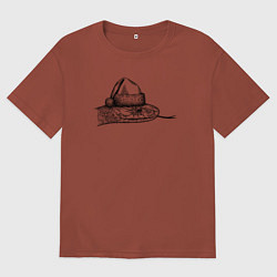 Футболка оверсайз мужская Змей новогодний, цвет: кирпичный