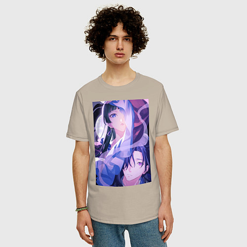 Мужская футболка оверсайз Монолог фармацевта Маомао сыщик / Миндальный – фото 3