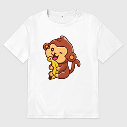Футболка оверсайз мужская Monkey banana, цвет: белый