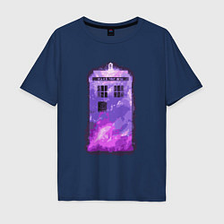 Футболка оверсайз мужская Violet tardis, цвет: тёмно-синий
