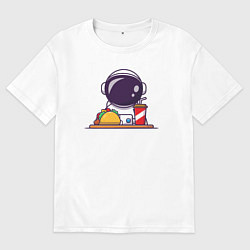 Футболка оверсайз мужская Космический фастфуд, цвет: белый