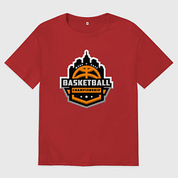 Футболка оверсайз мужская Championship basketball, цвет: красный