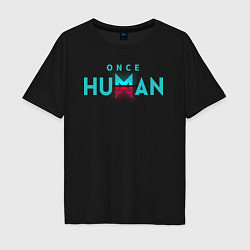 Мужская футболка оверсайз Once human logo