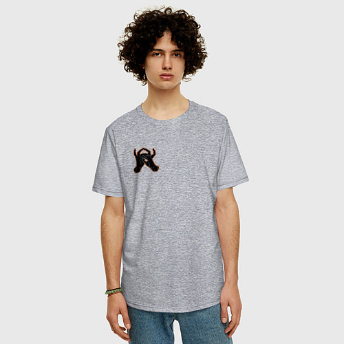 Мужская футболка оверсайз The cursed spirit of Jogo / Меланж – фото 3