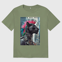 Мужская футболка оверсайз Dude panther - punks not dead