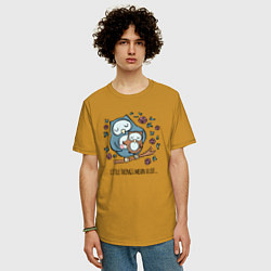 Футболка оверсайз мужская Мелочи много значат, цвет: горчичный — фото 2