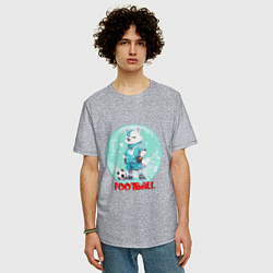 Футболка оверсайз мужская Забавный гордый футболист, цвет: меланж — фото 2