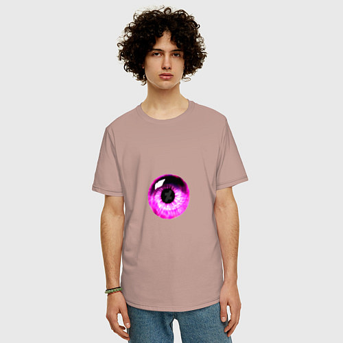 Мужская футболка оверсайз Фиолетовый глаз / Пыльно-розовый – фото 3