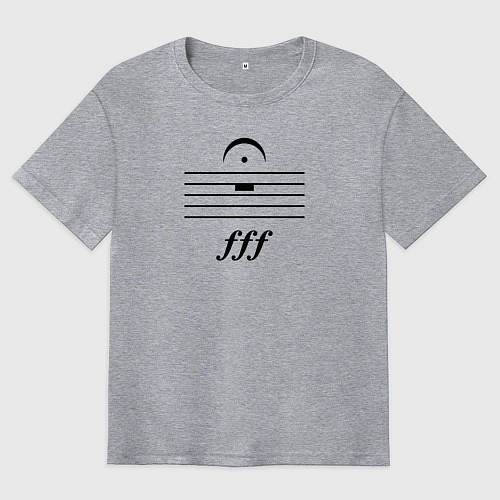 Мужская футболка оверсайз Ffff тишина чёрный / Меланж – фото 1