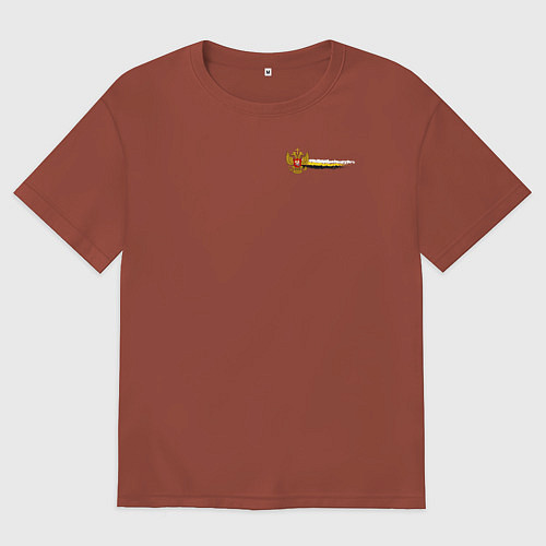 Мужская футболка оверсайз Герб и флаг российской империи для патриотов / Кирпичный – фото 1