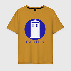 Футболка оверсайз мужская Blue tardis, цвет: горчичный