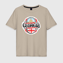 Футболка оверсайз мужская Georgia, цвет: миндальный