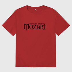 Футболка оверсайз мужская Моцарт чёрный, цвет: красный