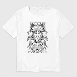 Футболка оверсайз мужская Мифическая принцесса ацтеков, цвет: белый